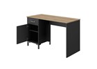 Bureau-1-porte-1-tiroir-Diagone-Manchester-decor-noir-E15018-120cm-open-Gautier