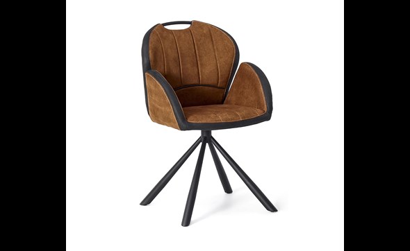 Chaise-accoudoirs-Sirius-tissu-Brave-cognac-Comodi-living