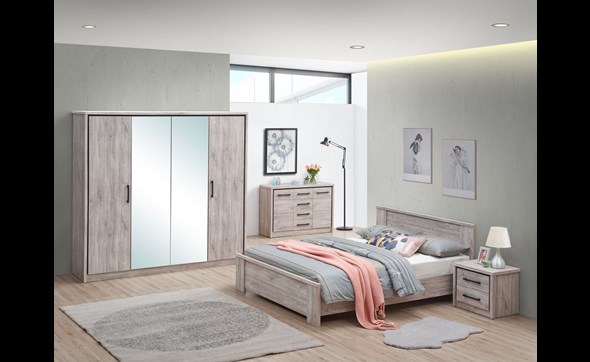 Chambre-a-coucher-Elias-decor-bois-chene-armoire-4p-lit-chevet-commode-Oosterlynck