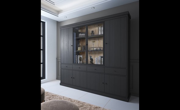 Vitrine-sans-eclairage-Valencia-melamine-black-oak-239cm-Dullaert